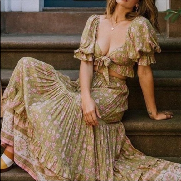 Spell & the Gypsy floral bohemian dahlia top on bronze NEW - Picture 4 of 7